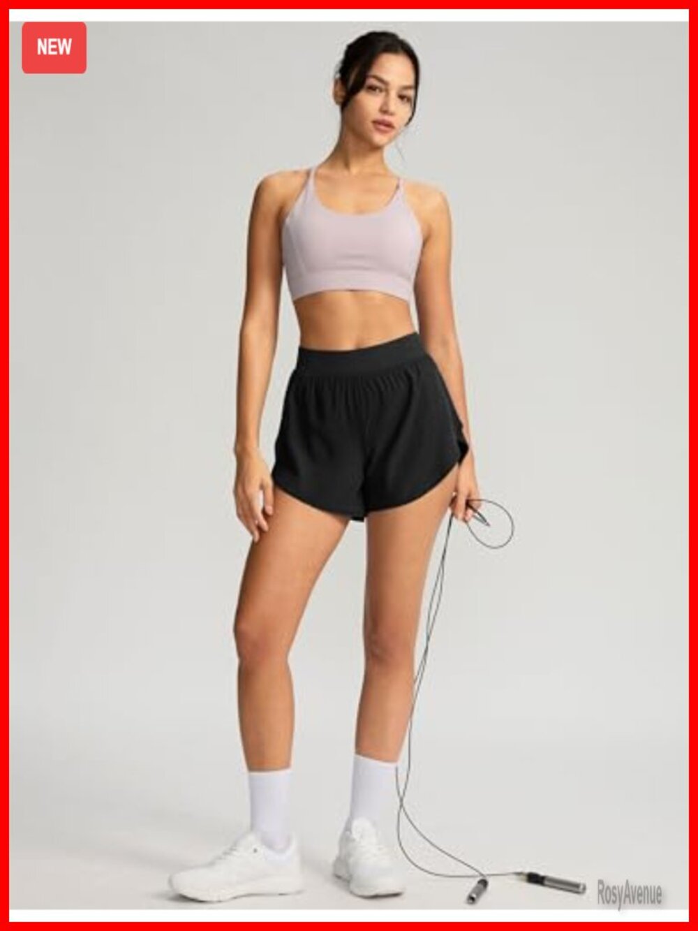 High Waisted Running Shorts with Liner Quick Dry - Picture 3 of 7